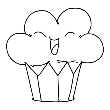 çizim için ilginç karikatür mutlu kek