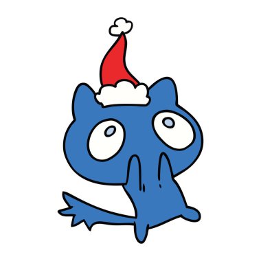 Noel karikatür kawaii kedi