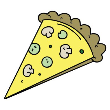 ilginç el çekilmiş çizgi film dilim pizza