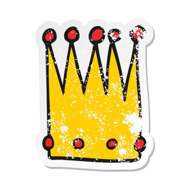 bir karikatür basit taç sıkıntılı etiket