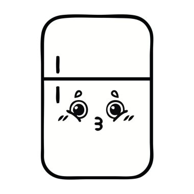 sevimli çizgi buzdolabı derin dondurucu