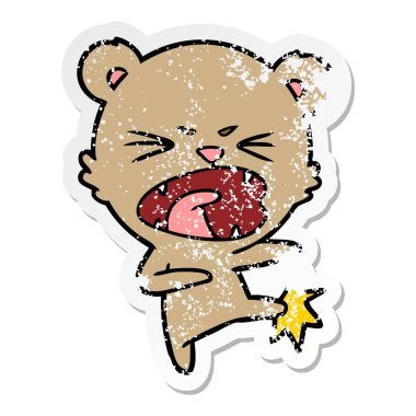 kızgın çizgi film ayı sıkıntılı etiket