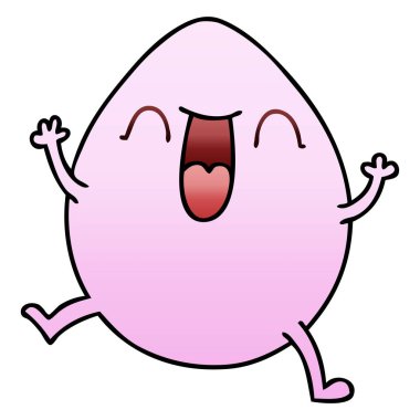 ilginç degrade gölgeli karikatür yumurta