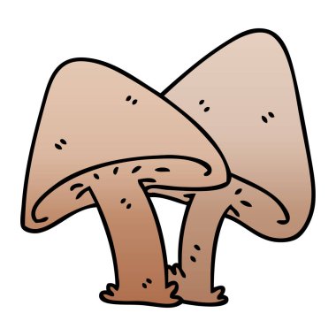 Degrade ilginç karikatür mantar gölgeli