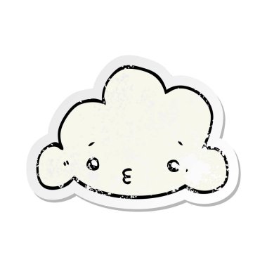 bir çizgi film bulut sıkıntılı etiket