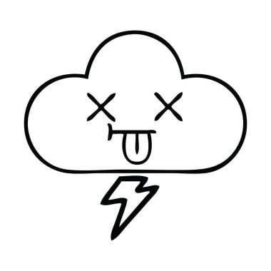 Çizim karikatür bir gök gürültüsü bulut