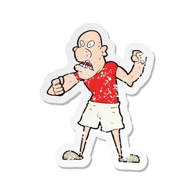 çizgi film şiddetli birisi Retro sıkıntılı etiket