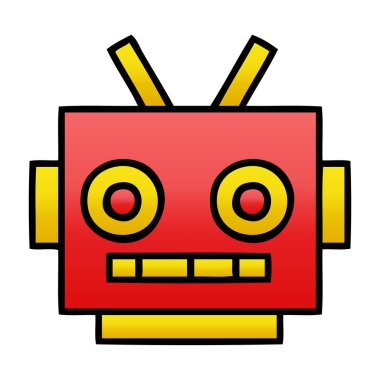Degrade gölgeli karikatür robot baş