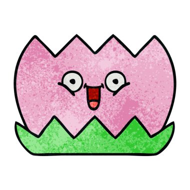 Retro grunge doku çizgi film su lilly