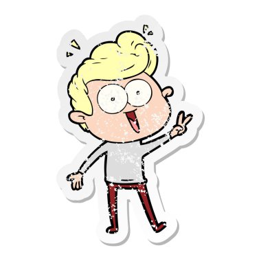 adam bakan bir karikatür sıkıntılı etiket