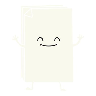 ilginç el kağıt yığını çizilmiş karikatür mutlu