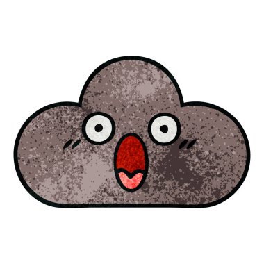 Retro grunge doku karikatür bir fırtına bulutu