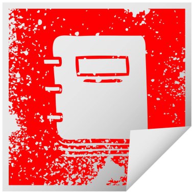 sıkıntılı kare etiketi simgesi not defteri peeling