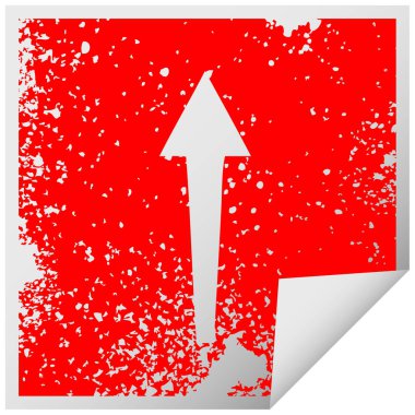 ilginç sıkıntılı kare peeling etiket sembolü ok