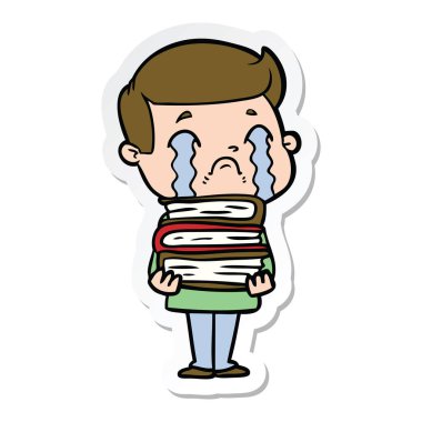 ağlayan bir çizgi film adamın etiket