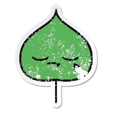 sevimli çizgi ekspresiyon yaprak sıkıntılı etiket