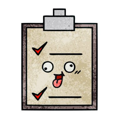 Retro grunge doku karikatür bir kontrol listesi