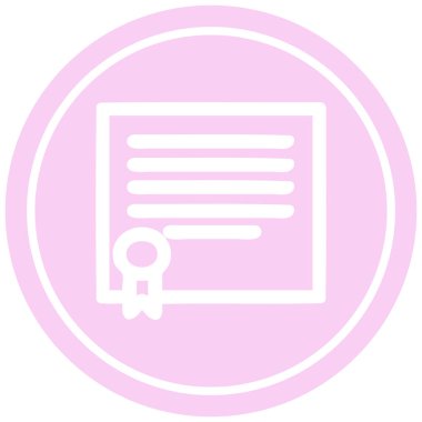 Diploma sertifika dairesel simgesi
