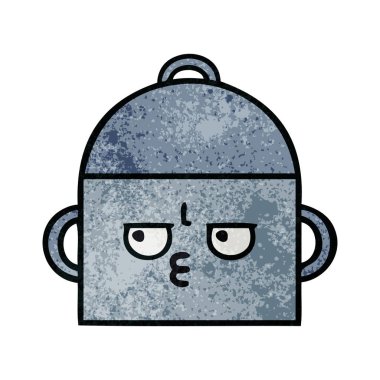 retro grunge doku karikatür pot pişirme