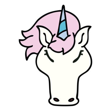 el çekilmiş ilginç karikatür tek boynuzlu at