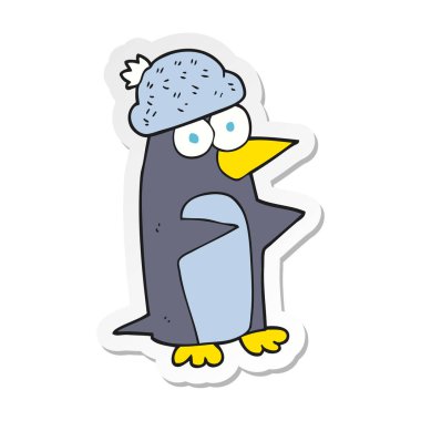 etiket bir karikatür penguen