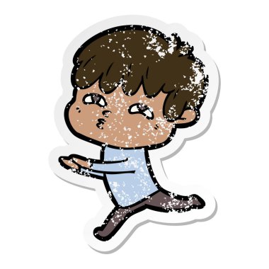 bir çizgi film meraklı insanın sıkıntılı etiket