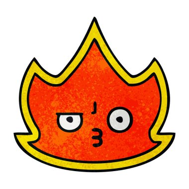 Retro grunge doku karikatür yangın