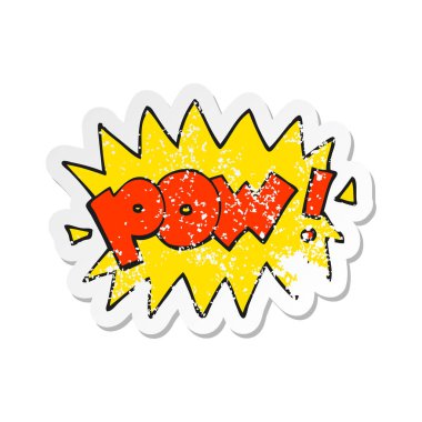 bir karikatür Retro sıkıntılı etiket pow sembolü