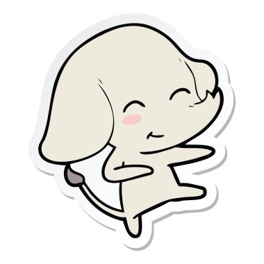 etiket sevimli çizgi fil