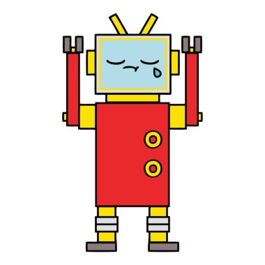 ağlayan bir robot sevimli çizgi