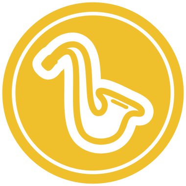 müzik aleti saksafon dairesel simgesi