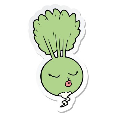 etiket bir karikatür kök sebze