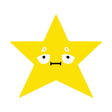 düz renk retro karikatür altın bir yıldız
