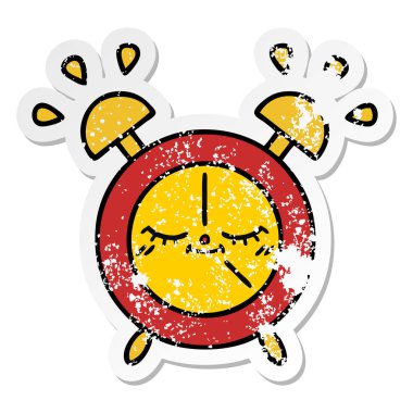 sevimli çizgi çalar saat sıkıntılı etiket