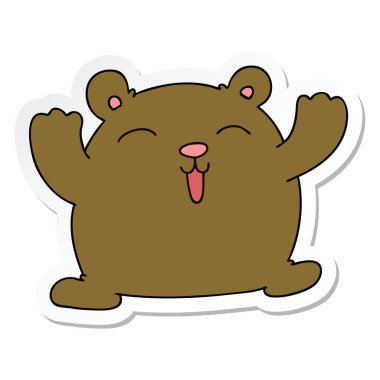 etiket ilginç el çizilmiş karikatür komik ayı