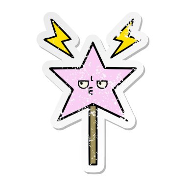 sevimli çizgi sihirli değnek sıkıntılı etiket