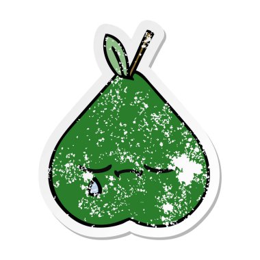 sevimli çizgi armut sıkıntılı etiket