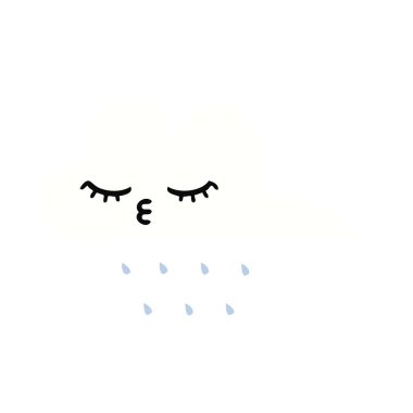 bir yağmur bulutu düz renk retro karikatür