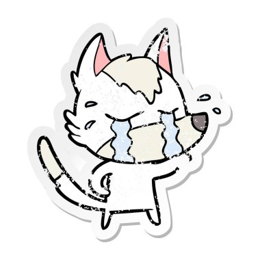 bir çizgi film ağlayan kurt sıkıntılı etiket