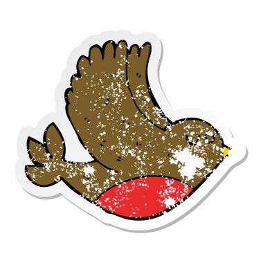 kuş uçan bir karikatür sıkıntılı etiket