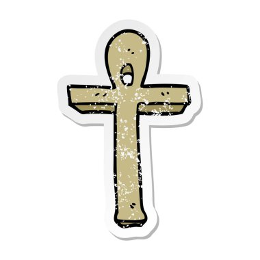 bir çizgi film ankh sembolü sıkıntılı etiket