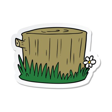 bir çizgi film ağaç kütüğü etiket