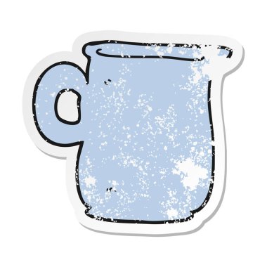 bir çizgi film süt kabı Retro sıkıntılı etiket