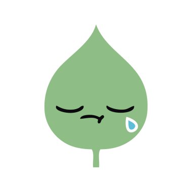 düz renk retro çizgi film ekspresiyon yaprak