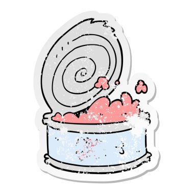 bir karikatür sıkıntılı etiket Konserve Gıda