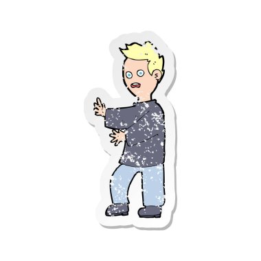 bir karikatür dostum şok Retro sıkıntılı etiket