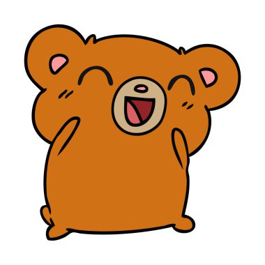 resimde kawaii şirin ayıcık çizgi film