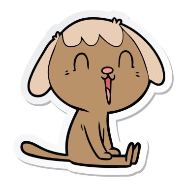 sevimli çizgi köpek etiket