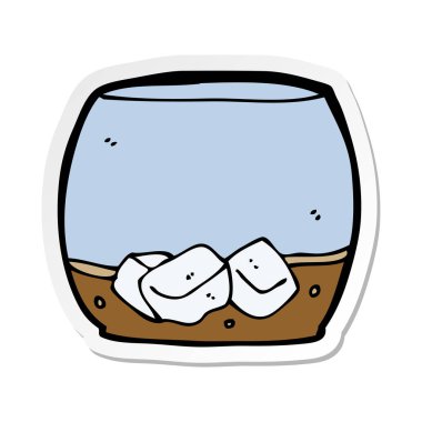 bir çizgi film viski cam Sticker