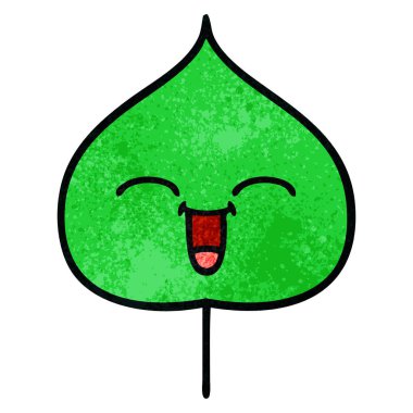 Retro grunge doku çizgi film ekspresiyon yaprak